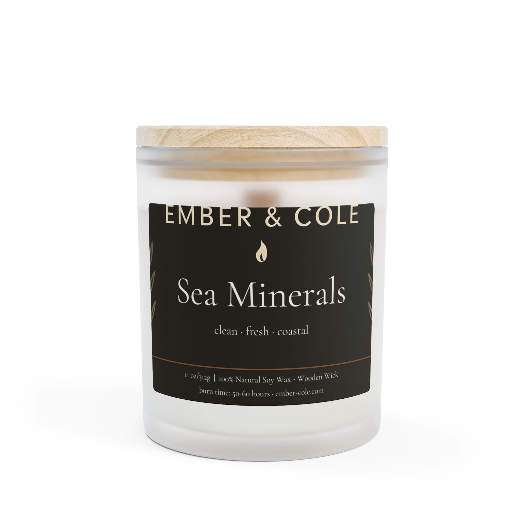 Hand-Poured Soy Candle Frosted Glass | 11oz | Ember & Cole