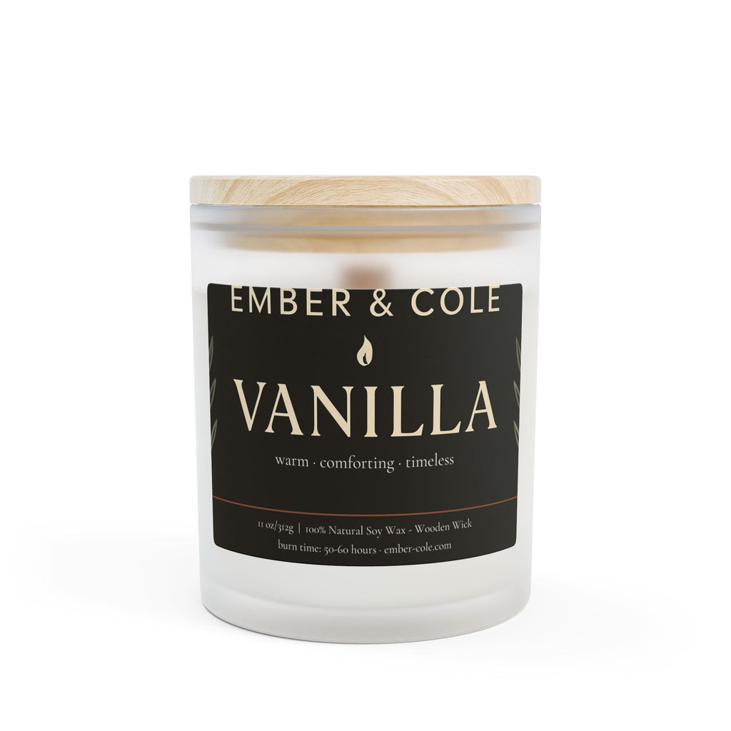 Hand-Poured Soy Candle Frosted Glass | 11oz | Ember & Cole