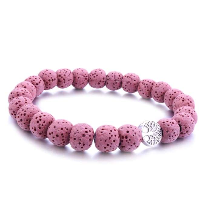 Tree of Life Lava Stone Essential Oil Bracelet Pink | Ember & Cole